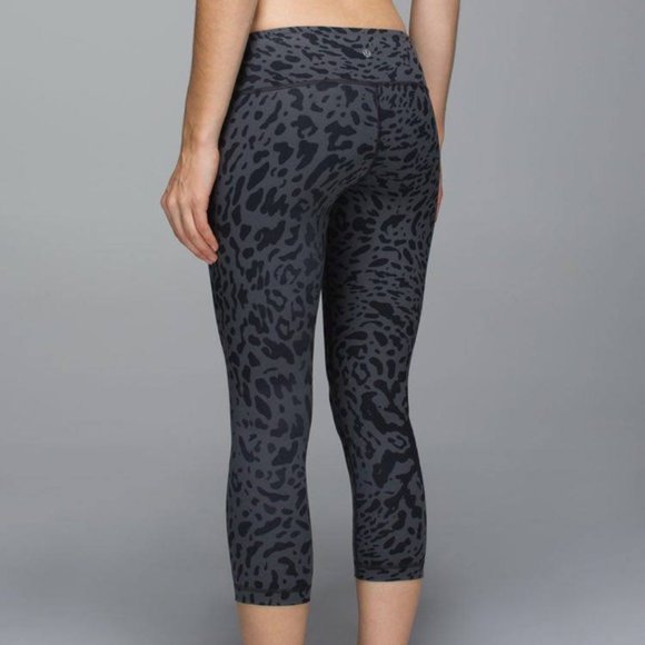 Lululemon Wunder Under Leopard Print Crop